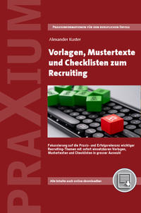 Vorderes Coverbild Vorlagen, Mustertexte und Checklisten für das Recruiting