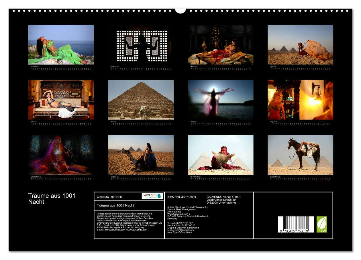 Beispielinhalt (Bild) Träume aus 1001 Nacht (hochwertiger Premium Wandkalender 2025 DIN A2 quer), Kunstdruck in Hochglanz