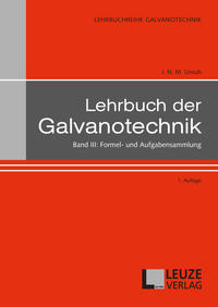 Vorderes Coverbild Lehrbuch der Galvanotechnik Band III