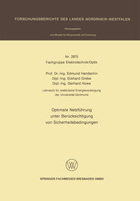 Vorderes Coverbild Optimale Netzführung unter Berücksichtigung von Sicherheitsbedingungen