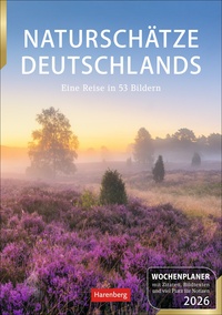 Vorderes Coverbild Naturschätze Deutschlands Wochenplaner 2026 - Eine Reise in 53 Bildern
