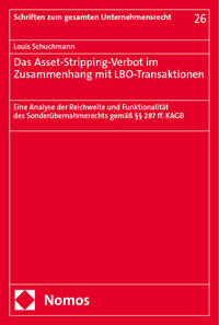 Vorderes Coverbild Das Asset-Stripping-Verbot im Zusammenhang mit LBO-Transaktionen