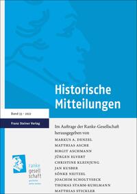 Vorderes Coverbild Historische Mitteilungen 33 (2022)