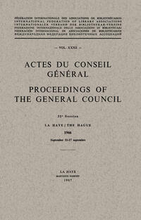 Vorderes Coverbild Actes du Conseil Général / Proceedings of the General Council
