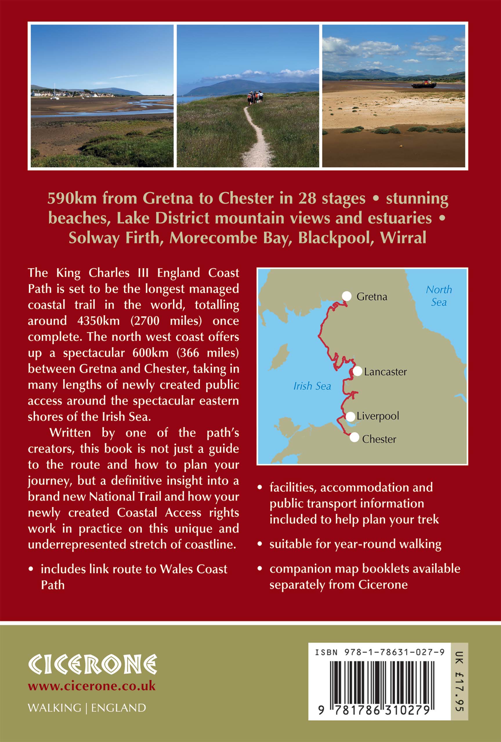 Rückseitencover Walking the King Charles III England Coast Path: North West