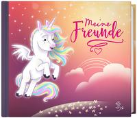 Vorderes Coverbild Meine Freunde – Freundebuch (Motiv: fliegendes Einhorn)