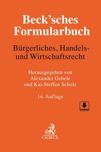 Vorderes Coverbild Beck'sches Formularbuch Bürgerliches, Handels- und Wirtschaftsrecht