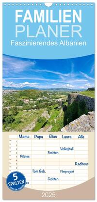 Vorderes Coverbild Familienplaner 2025 - Faszinierendes Albanien mit 5 Spalten (Wandkalender, 21 x 45 cm) CALVENDO