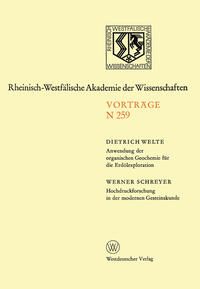 Vorderes Coverbild Anwendung der organischen Geochemie für die Erdölexploration. Hochdruckforschung in der modernen Gesteinskunde