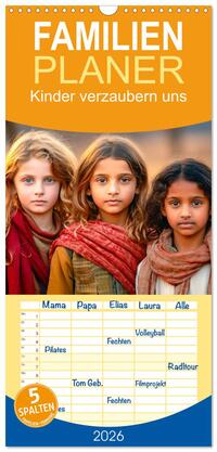 Vorderes Coverbild Familienplaner 2026 - Kinder verzaubern uns mit 5 Spalten (Wandkalender, 21 x 45 cm) CALVENDO