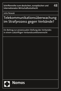 Vorderes Coverbild Telekommunikationsüberwachung im Strafprozess gegen Verbände?