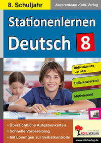 Vorderes Coverbild Stationenlernen Deutsch / Klasse 8