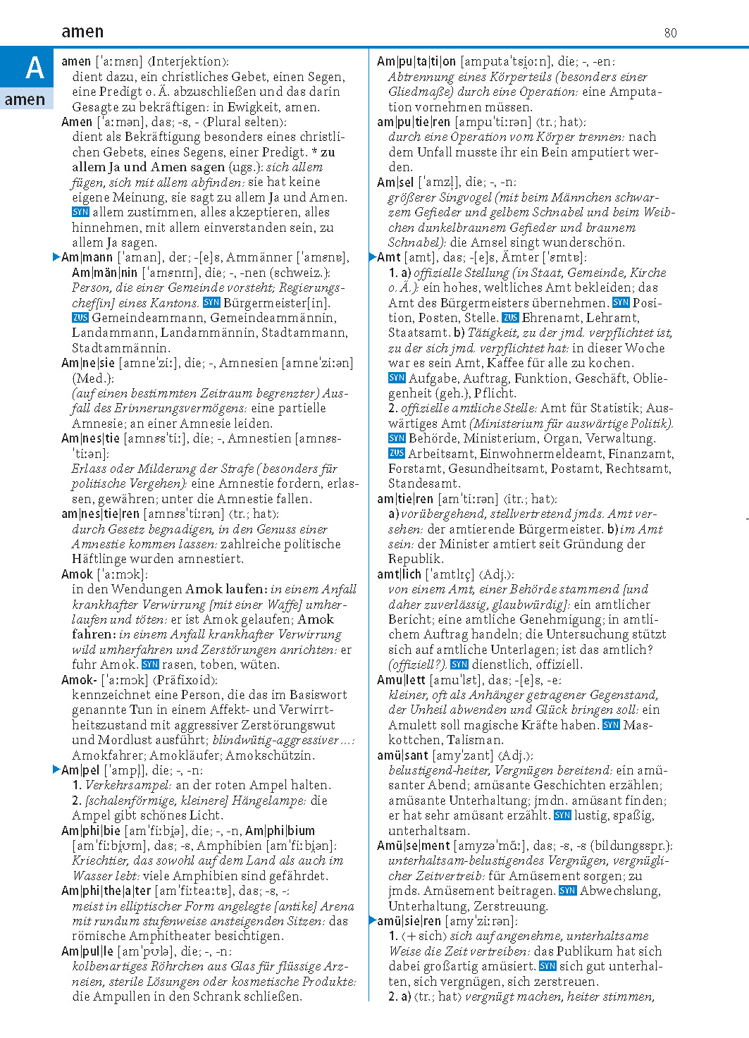 Beispielinhalt (Bild) Duden – Deutsch als Fremdsprache – Standardwörterbuch