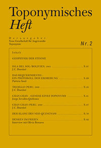 Vorderes Coverbild Toponymisches Heft Nr. 2