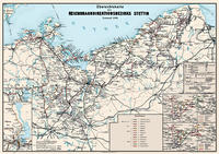 Vorderes Coverbild Übersichtskarte Reichsbahndirektion Stettin 1928