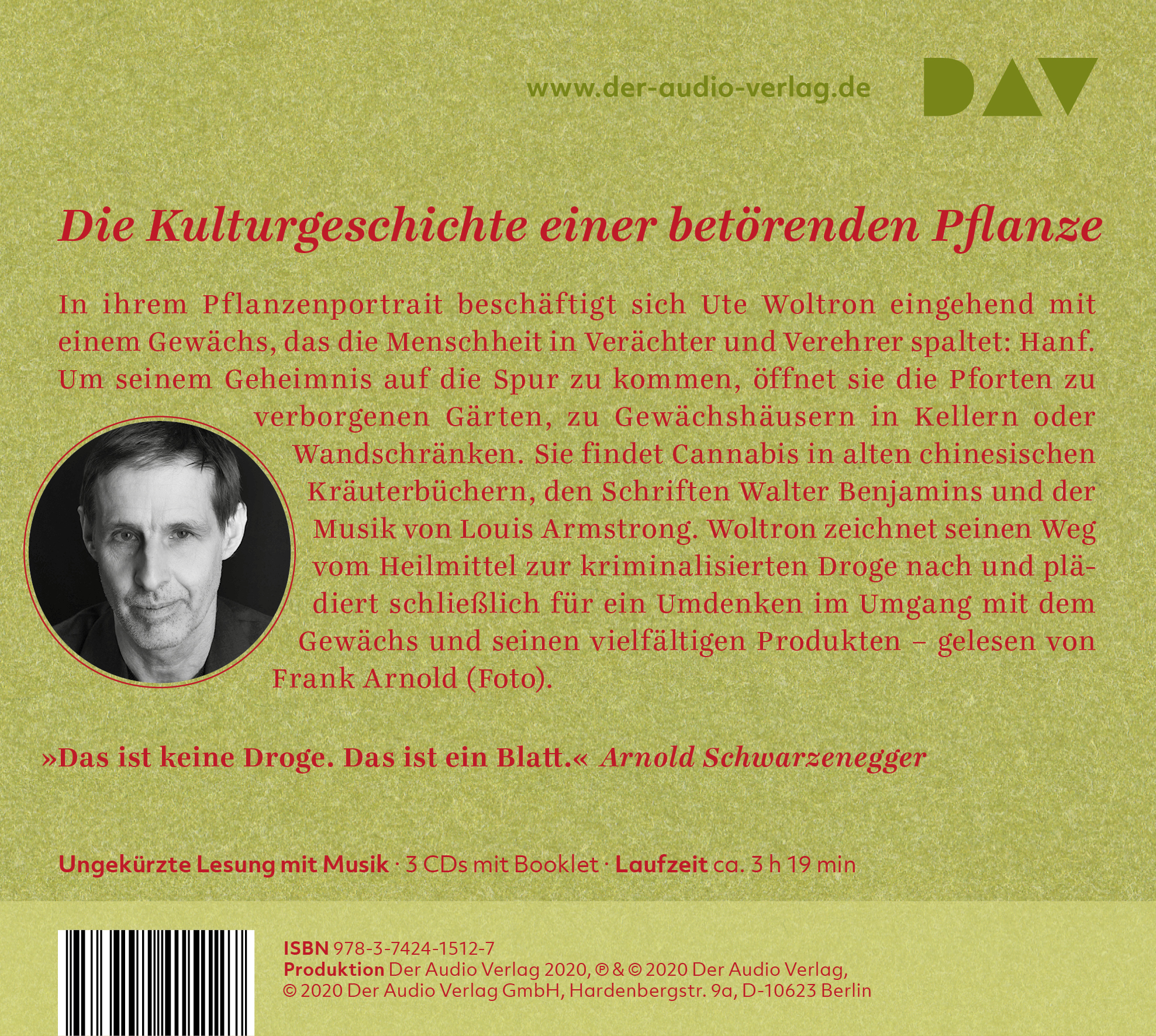 Rückseitencover Hanf. Ein Portrait