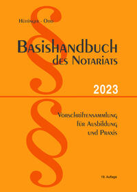 Vorderes Coverbild Basishandbuch des Notariats 2023