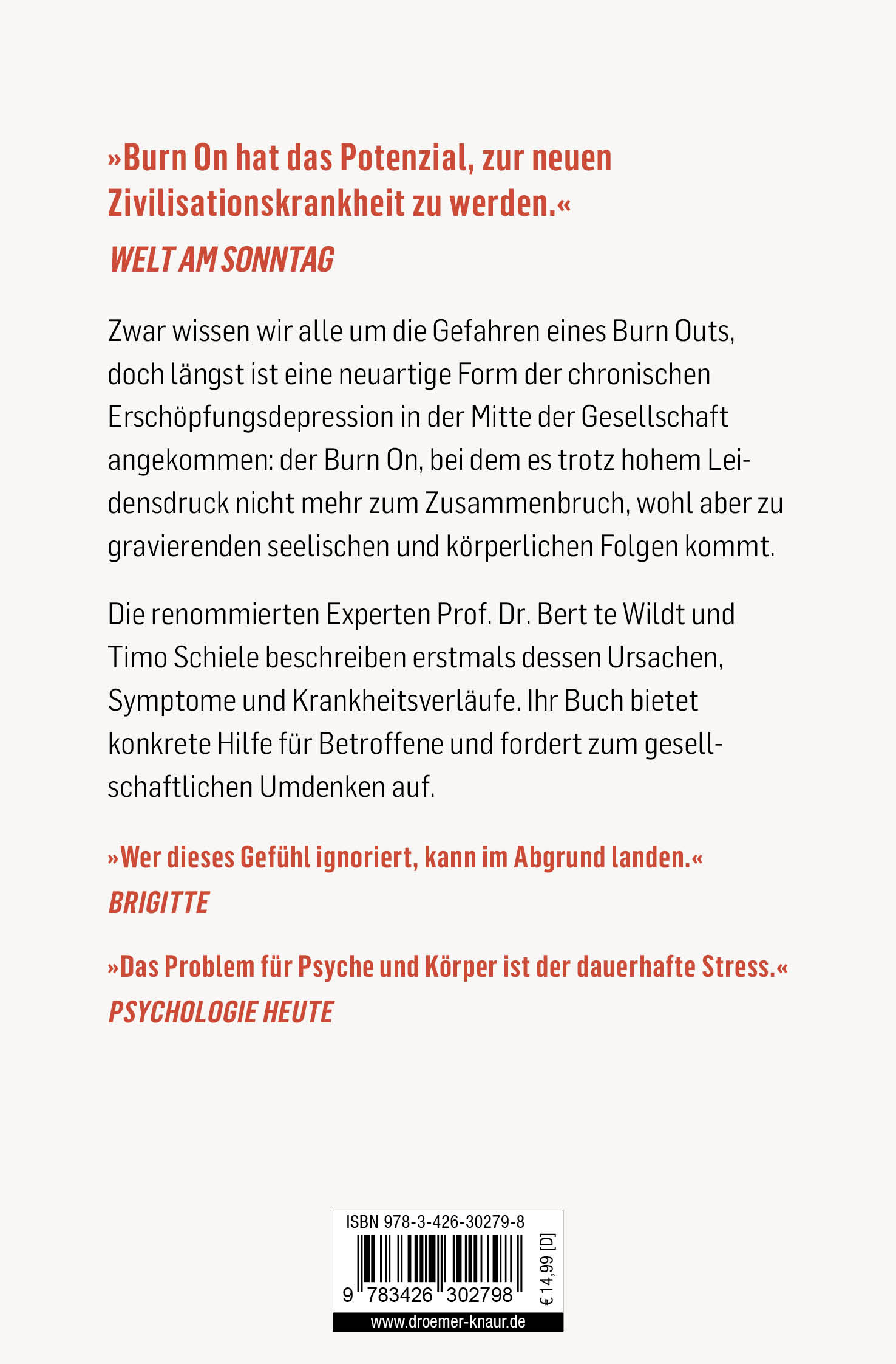 Rückseitencover Burn On: Immer kurz vorm Burn Out