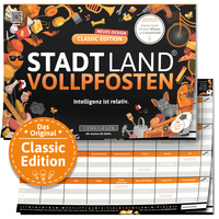 Vorderes Coverbild DENKRIESEN - STADT LAND VOLLPFOSTEN® - CLASSIC EDITION - "Intelligenz ist relativ." - A4