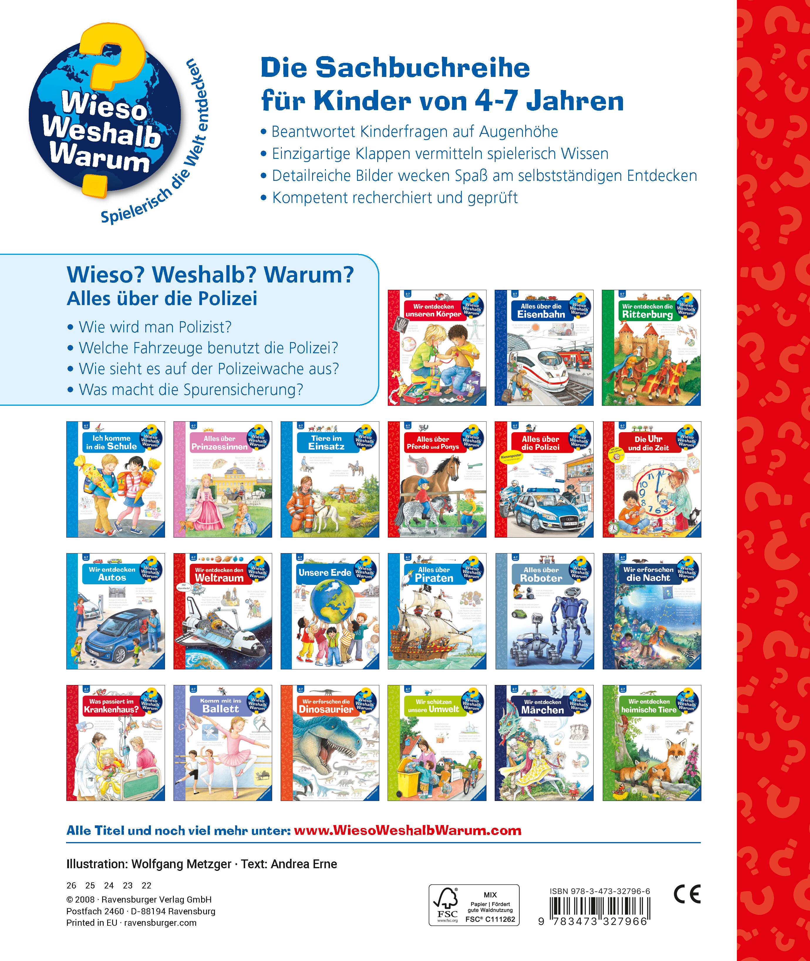 Rückseitencover Wieso? Weshalb? Warum? Kernreihe, Band 22 - Alles über die Polizei