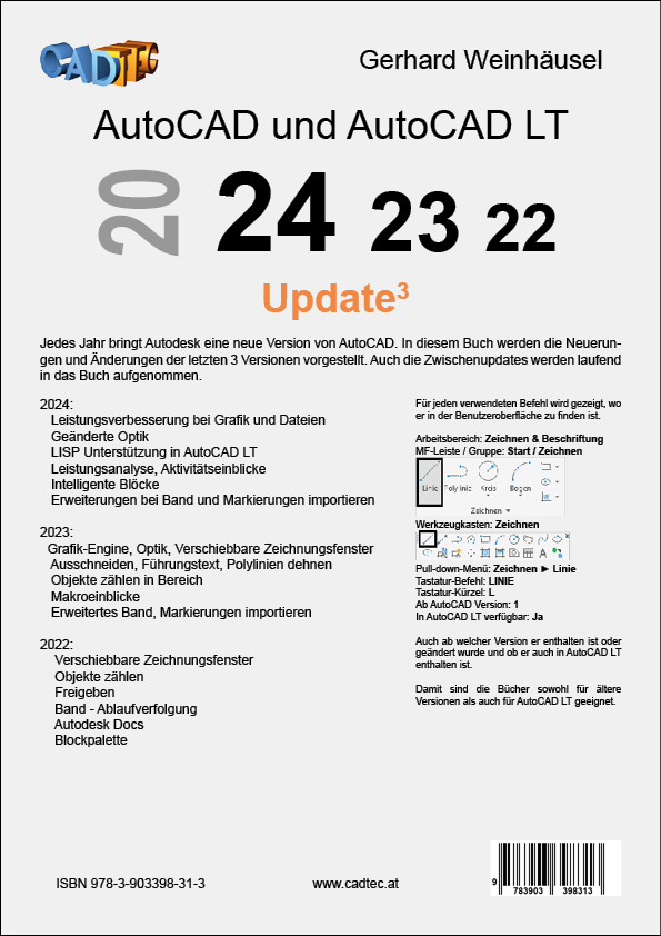 Rückseitencover AutoCAD 2024, 2023, 2022 Update