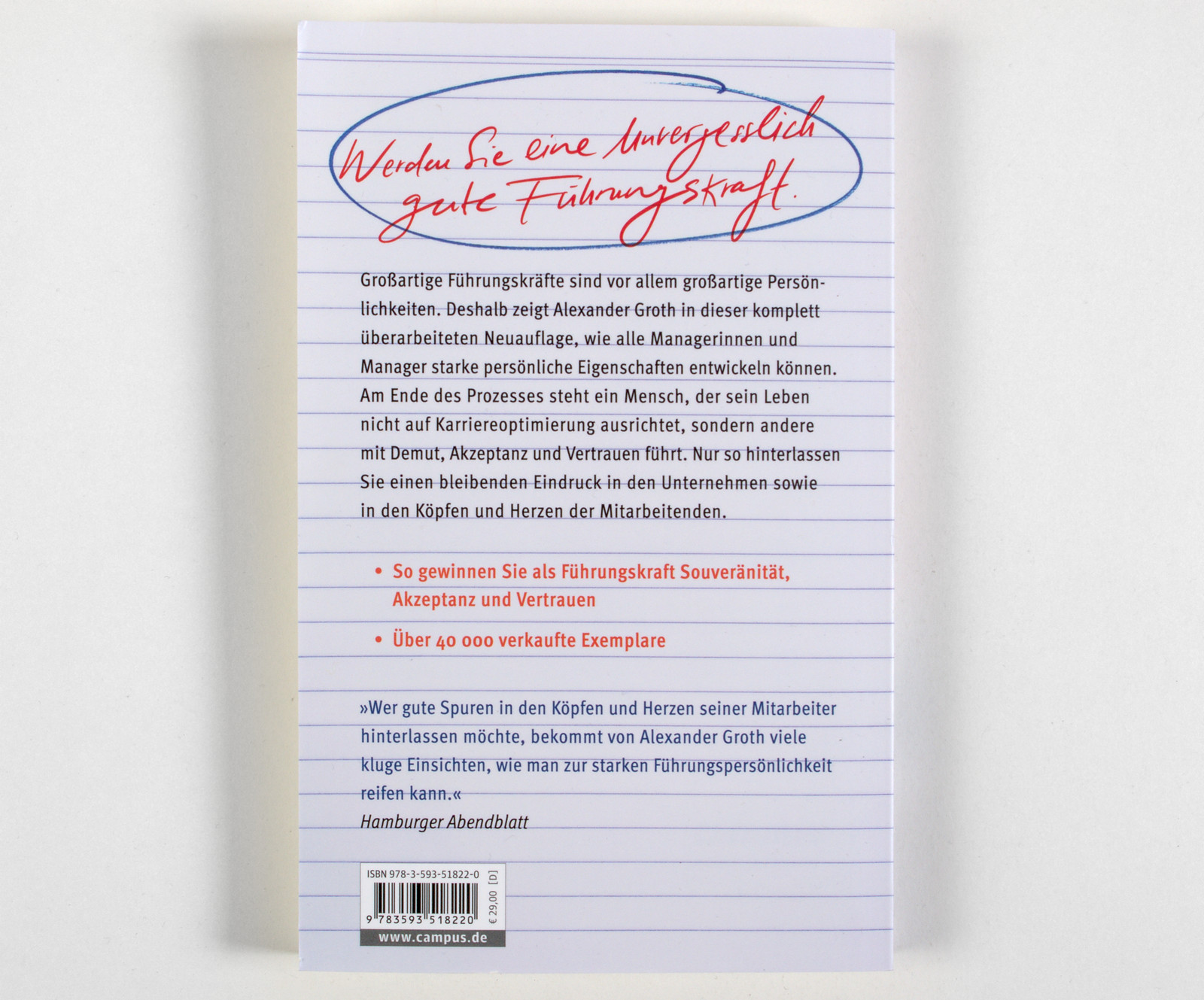 Rückseitencover Der Chef, den ich nie vergessen werde