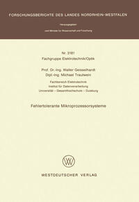 Vorderes Coverbild Fehlertolerante Mikroprozessorsysteme