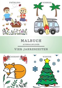 Vorderes Coverbild Malbuch Ausmalbilder - Vier Jahreszeiten