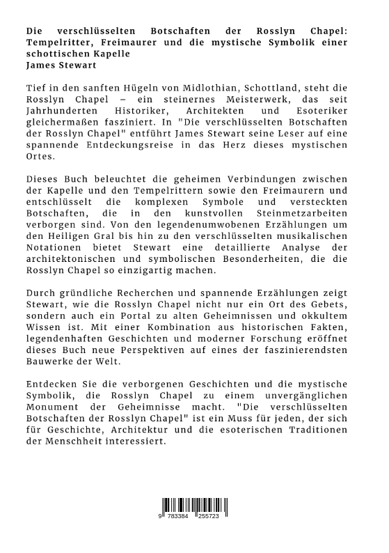 Rückseitencover Die verschlüsselten Botschaften der Rosslyn Chapel