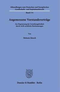 Vorderes Coverbild Angemessene Vorstandsverträge.