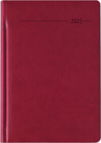 Vorderes Coverbild Zettler - Buchkalender Tucson 2025 rot, 15x21cm, Taschenkalender im Tucson Einband mit 416 Seiten, 1 Tag auf 1 Seite, Adressteil, Monatsübersicht, Mondphasen und internationales Kalendarium