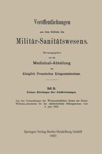 Vorderes Coverbild Kleinere Mitteilungen über Schussverletzungen