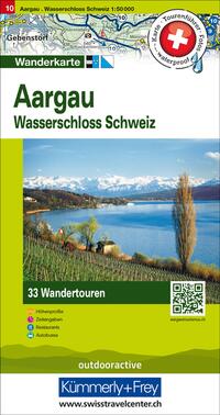 Vorderes Coverbild Kümmerly+Frey Wandertourenkarte 10 Aargau 1:50.000