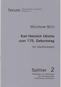 Vorderes Coverbild Karl Heinrich Ulrichs zum 175. Geburtstag