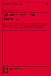 Vorderes Coverbild Spekulationspreise im Bauvertrag