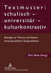 Vorderes Coverbild Textmuster: schulisch – universitär – kulturkontrastiv