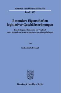Vorderes Coverbild Besondere Eigenschaften legislativer Geschäftsordnungen.