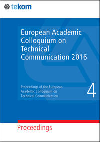 Vorderes Coverbild European Academic Colloquium on Technical Communication 2016