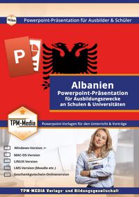 Vorderes Coverbild PowerPoint Präsentation: Land Albanien – Lehrmaterial für Ausbilder und Schüler