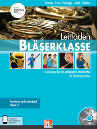 Vorderes Coverbild Leitfaden Bläserklasse. Lehrerband