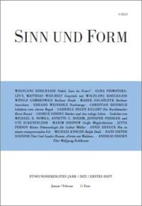 Vorderes Coverbild SINN UND FORM 1/2023