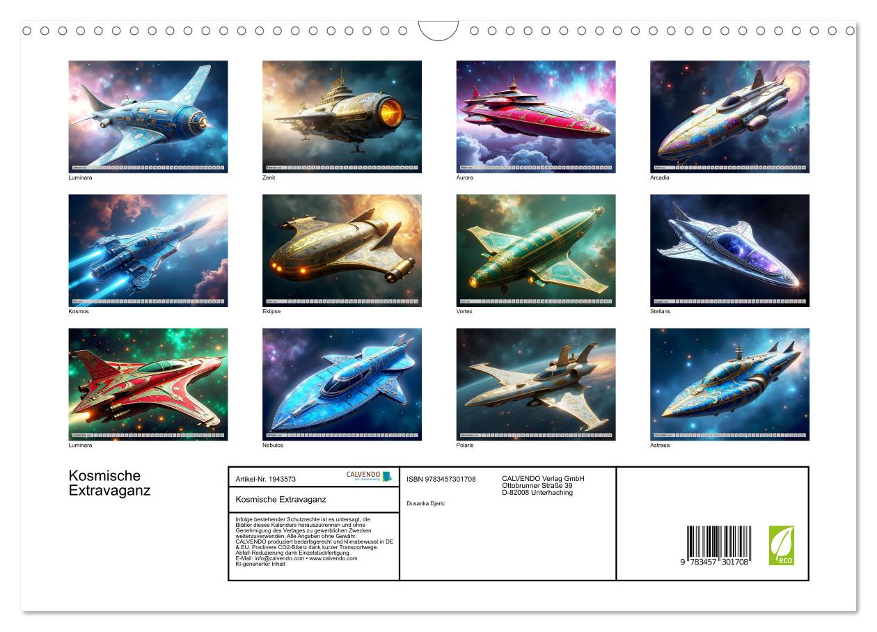 Beispielinhalt (Bild) Kosmische Extravaganz (Wandkalender 2026 DIN A3 quer), CALVENDO Monatskalender