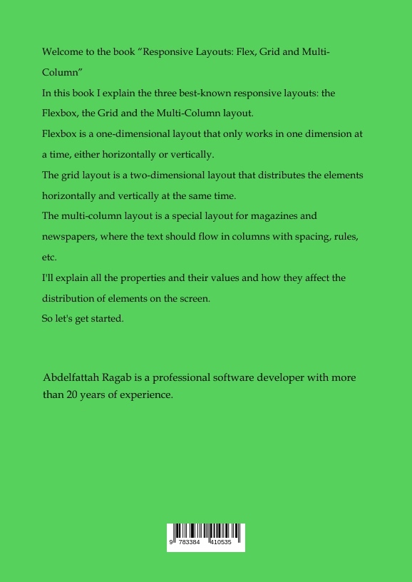 Rückseitencover Responsive Layouts