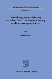 Vorderes Coverbild Verwaltungsautomatisierung nach dem Gesetz zur Modernisierung des Besteuerungsverfahrens.