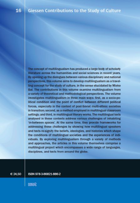 Rückseitencover Multilingualism as a Concept for the Study of Culture