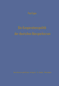 Vorderes Coverbild Die Kooperationspolitik der deutschen Bausparkassen