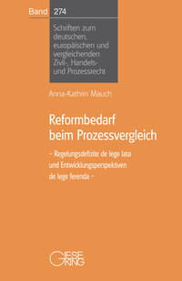 Vorderes Coverbild Reformbedarf beim Prozessvergleich