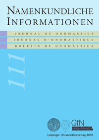 Vorderes Coverbild Namenkundliche Informationen 111