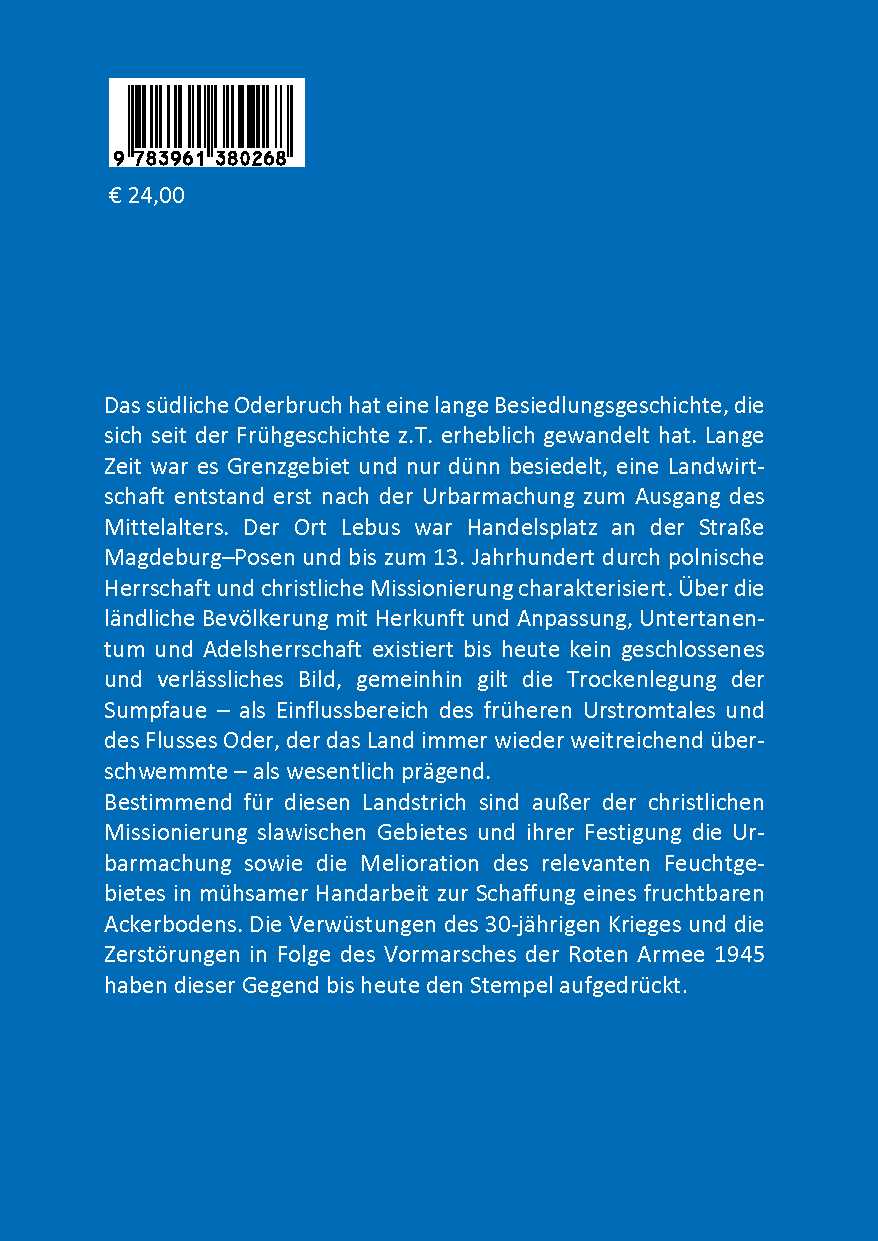 Rückseitencover Der Wandel im Oderbruch im Laufe der Geschichte