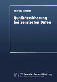 Vorderes Coverbild Qualitätssicherung bei zensierten Daten